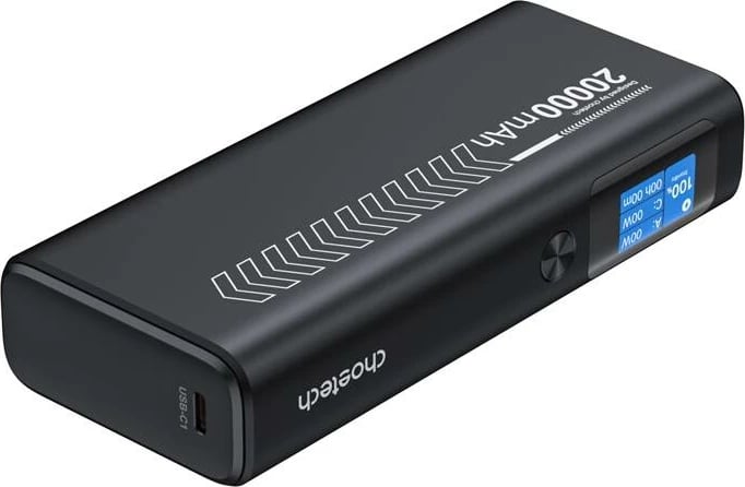 Powerbank Choetech B702, 20000mAh, 100W, 2 USB-C, 1 USB-A, Gri