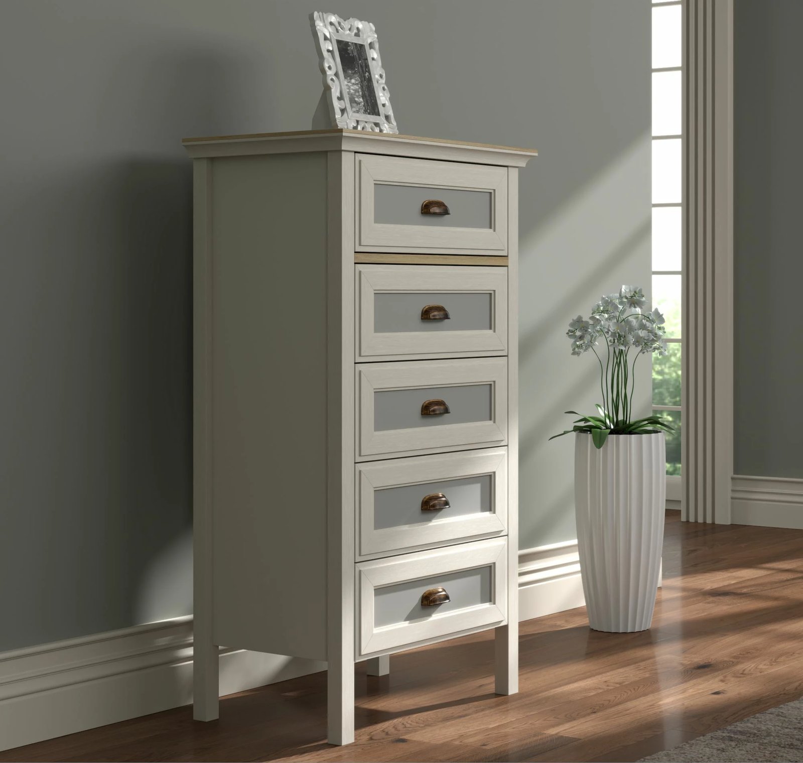 Komodë Skye Decor, FRN-21031, krem, lis, gri