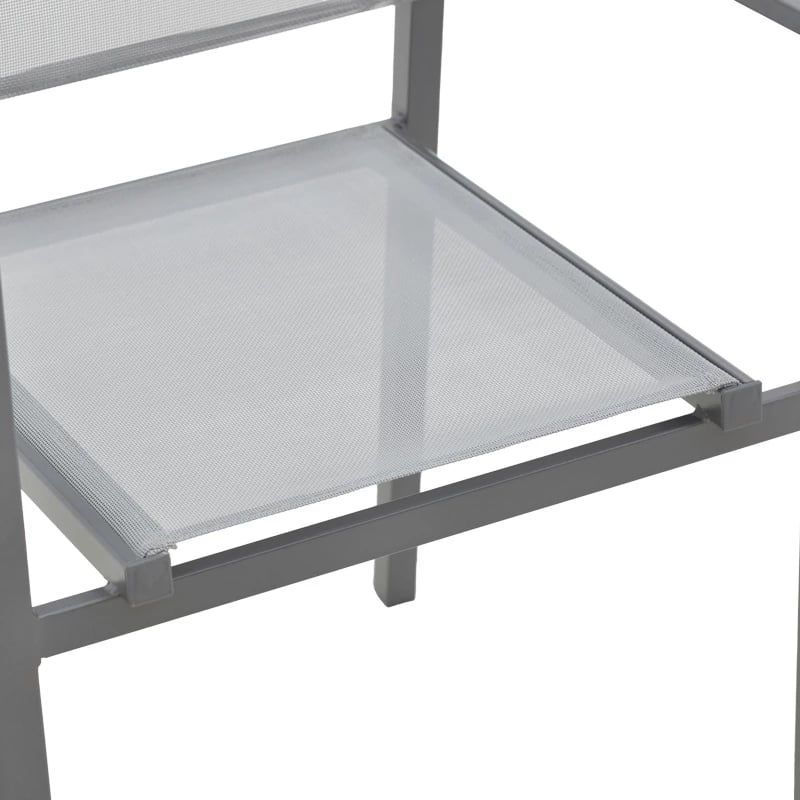 Karrige për kopsht Confidence metal anthracite dhe tekstilene gri 54x54x86cm