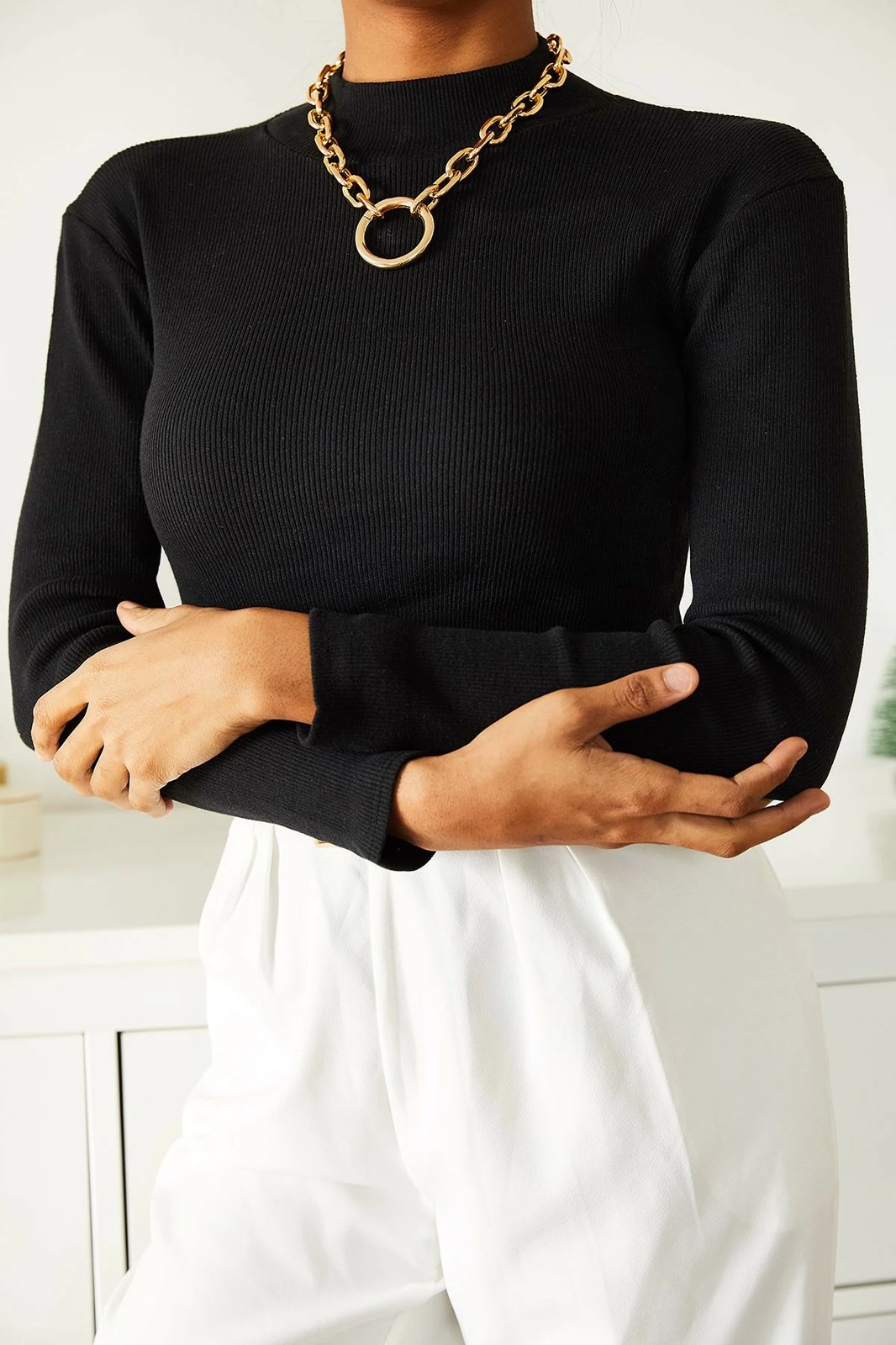 Pulovër për gra, e zezë, Jumeon X3023