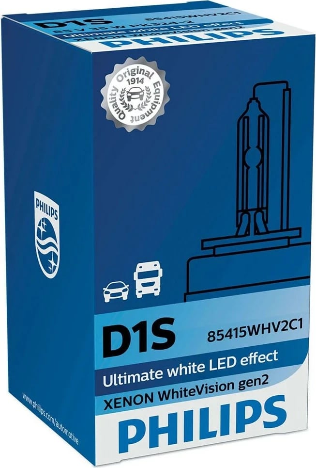 Llambë veture Philips Xenon WhiteVision gen2 85415WHV2C1, D1S, 35 W, Bardhë Llambë veture Philips Xenon WhiteVision gen2 85415WHV2C1, D1S, 35 W, Bardhë