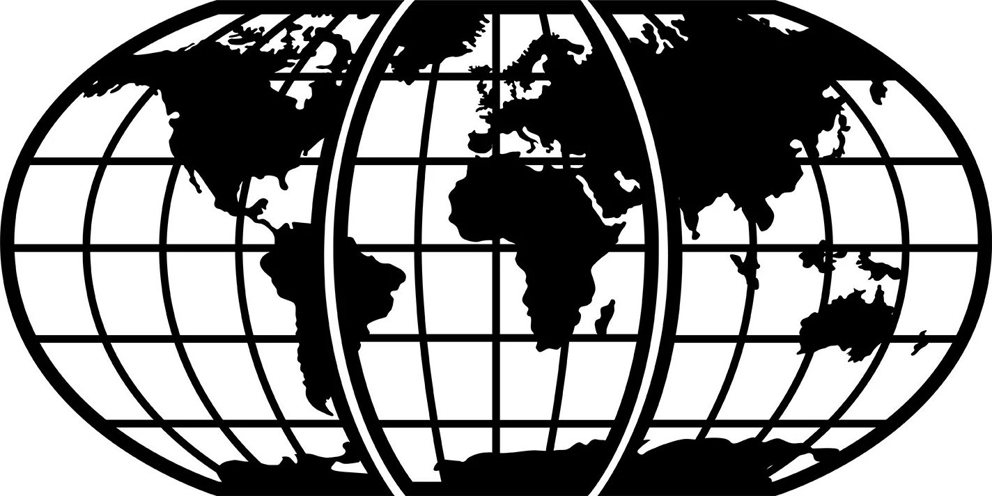 Aksesor dekorativ metalik për mur, hartë bote, Wallity, 116x58cm