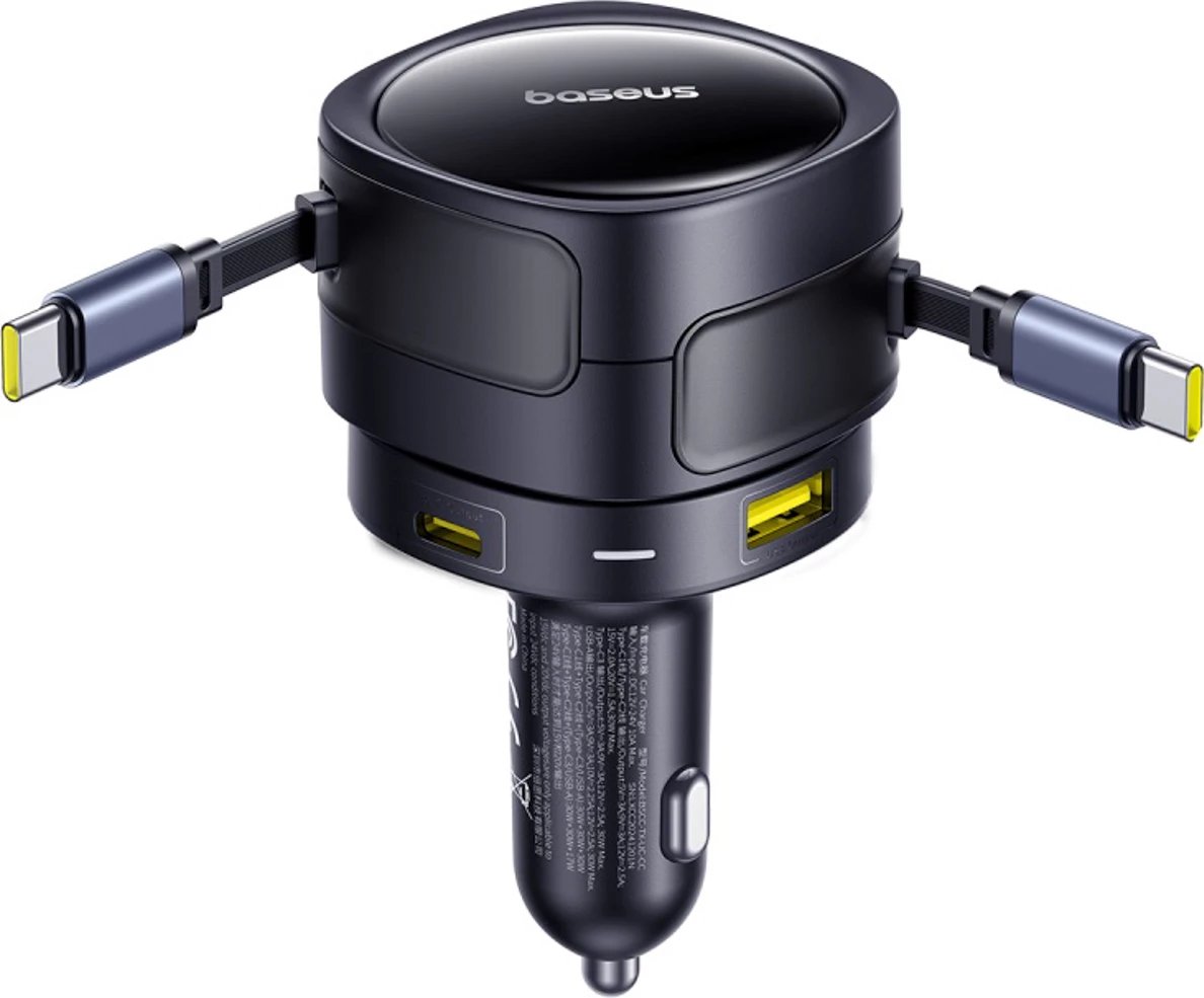 Karikues veture Baseus Enjoyment Max 90W, 2x USB-C + USB-A + kabllo USB-C, i zi