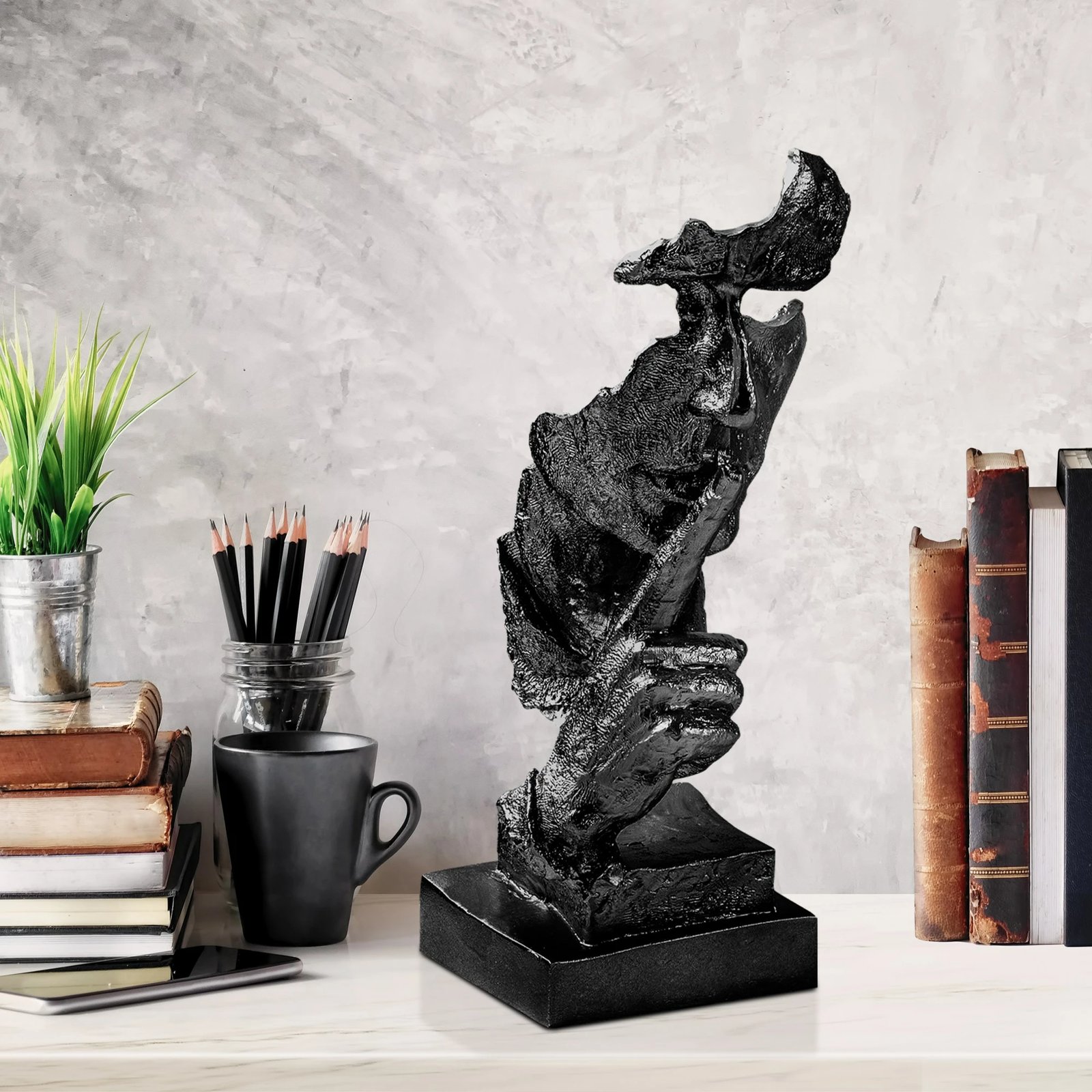 Objekt dekorativ Evila Originals, Yak-031-C, ngjyrë e zezë, 15x32x15cm