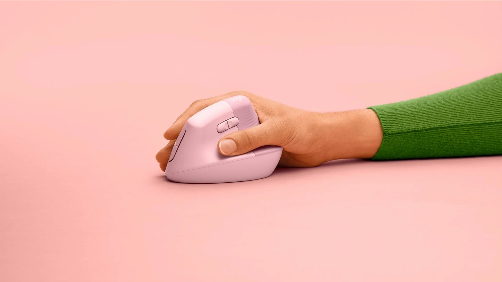 Maus ergonomik vertikal Logitech Lift, wireless, 4000 DPI, rozë