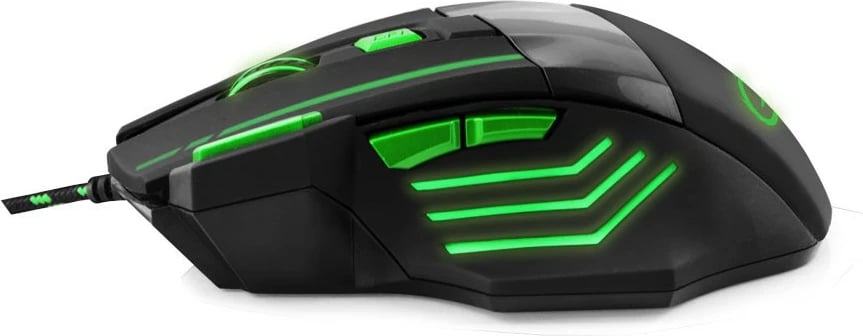 Maus gaming Esperanza WOLF EGM201G, me kabllo, 2400 DPI, i zi/dekorativ/gjelbër
