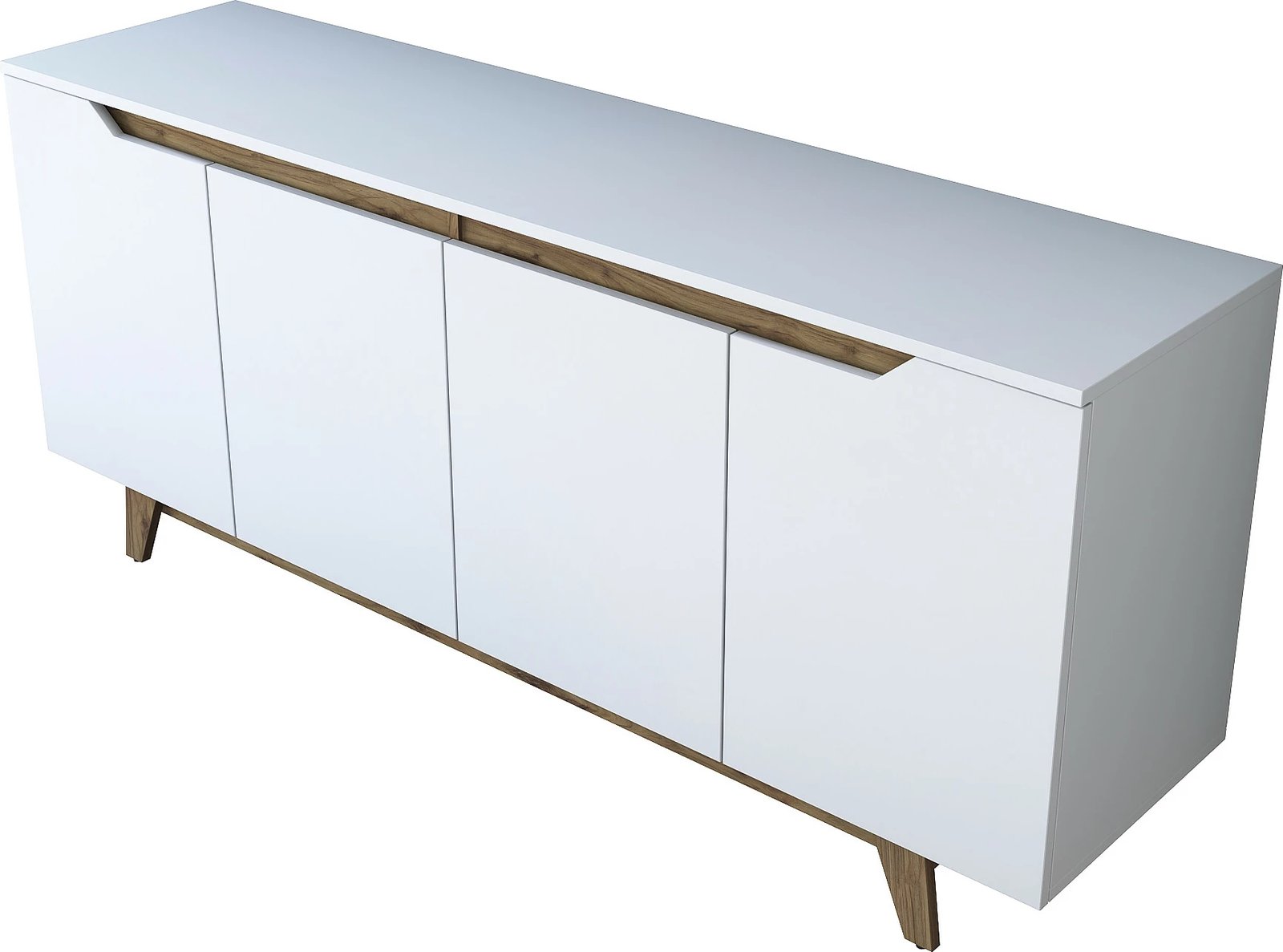 Konsolë moderne Skye Decor, e bardhë dhe arre, GD102 - 1874