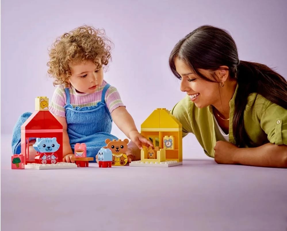 Set lodrash LEGO DUPLO 10414 Daily Activities: Eating and Sleeping, 28 pjesë, plastikë, për fëmijë të vegjël