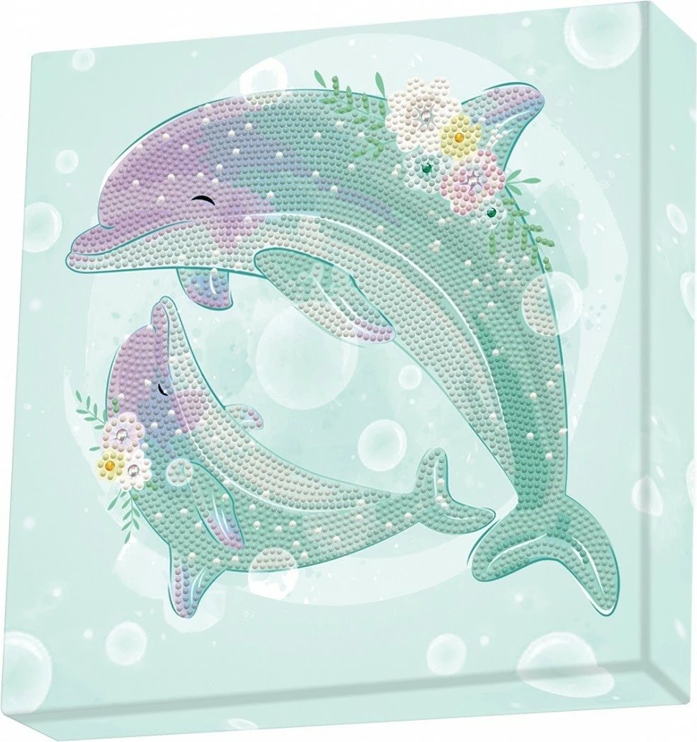 Set mozaikësh Diamond Dotz Dante Dancing Dolphins Box, shumëngjyrësh