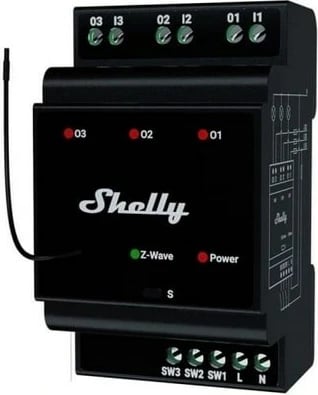 Relé inteligjent Shelly Qubino Wave Pro 3, 3 kanale, Z-Wave, i zi