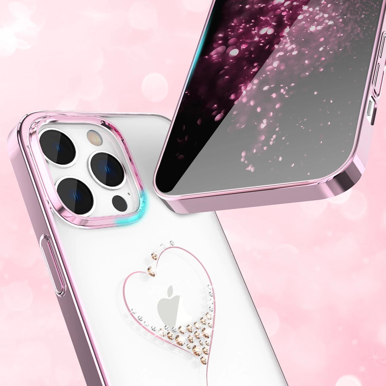 Mbështjellës Kingxbar Wish Series për iPhone 14 Plus, me kristale Swarovski, Rozë Mbështjellës Kingxbar Wish Series për iPhone 14 Plus, me kristale Swarovski, Rozë