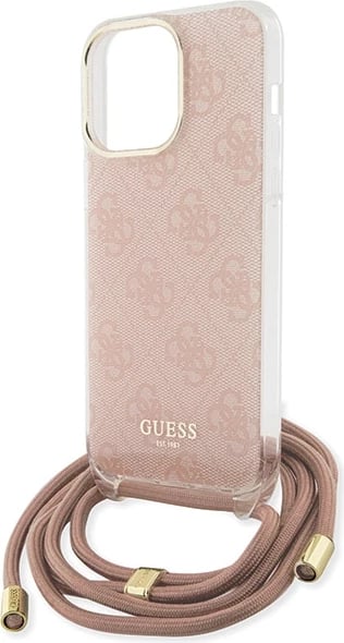 Mbështjellës Guess Crossbody Cord 4G Print për iPhone 15 Pro, Rozë Mbështjellës Guess Crossbody Cord 4G Print për iPhone 15 Pro, Rozë