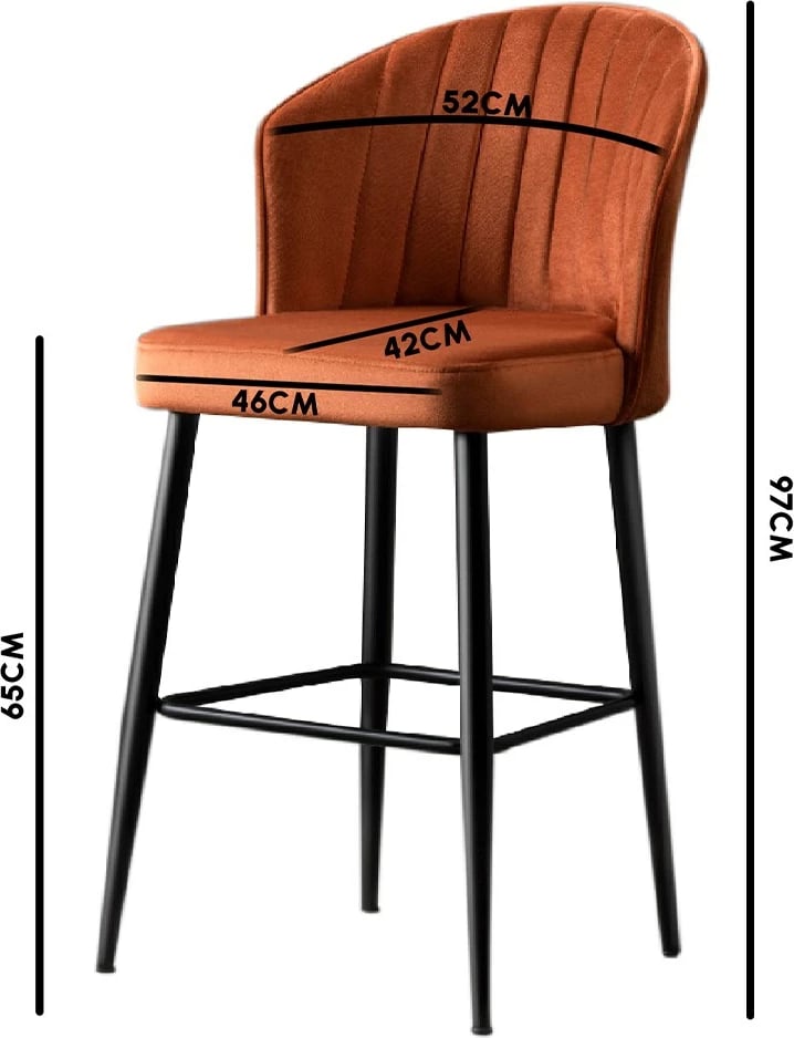 Set karrigesh për bar (4 copë), Hanah Home, Rubi, krem