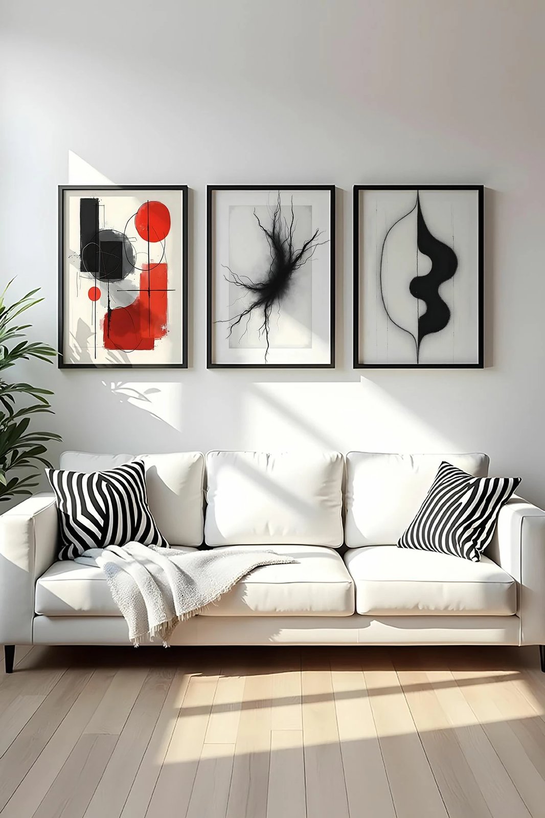 Pikturë dekorative me kornizë MDF (3 copë), Wallity, Huhu427, 50x70 cm