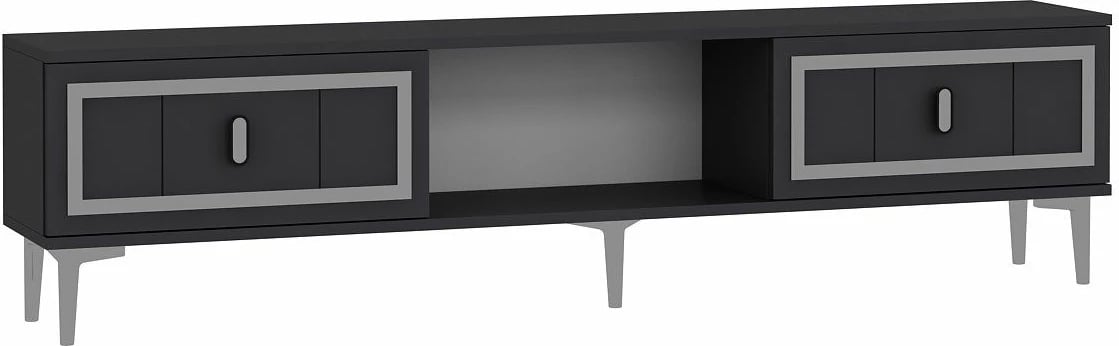 Komodë TV Skye Decor, ngjyrë antracit, argjend