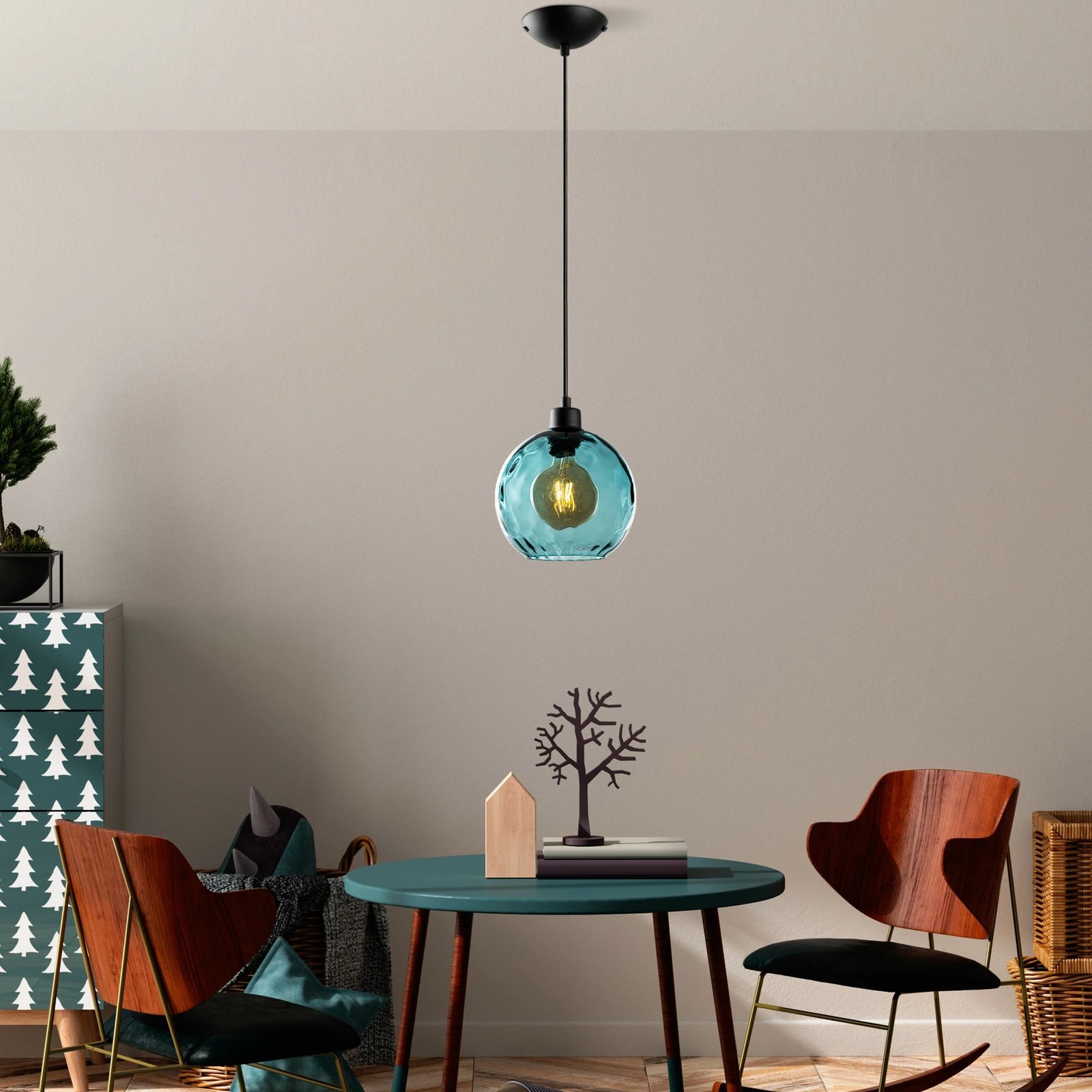 Llambë tavani Opviq, Benek, ngjyrë kaltër, 20-14302