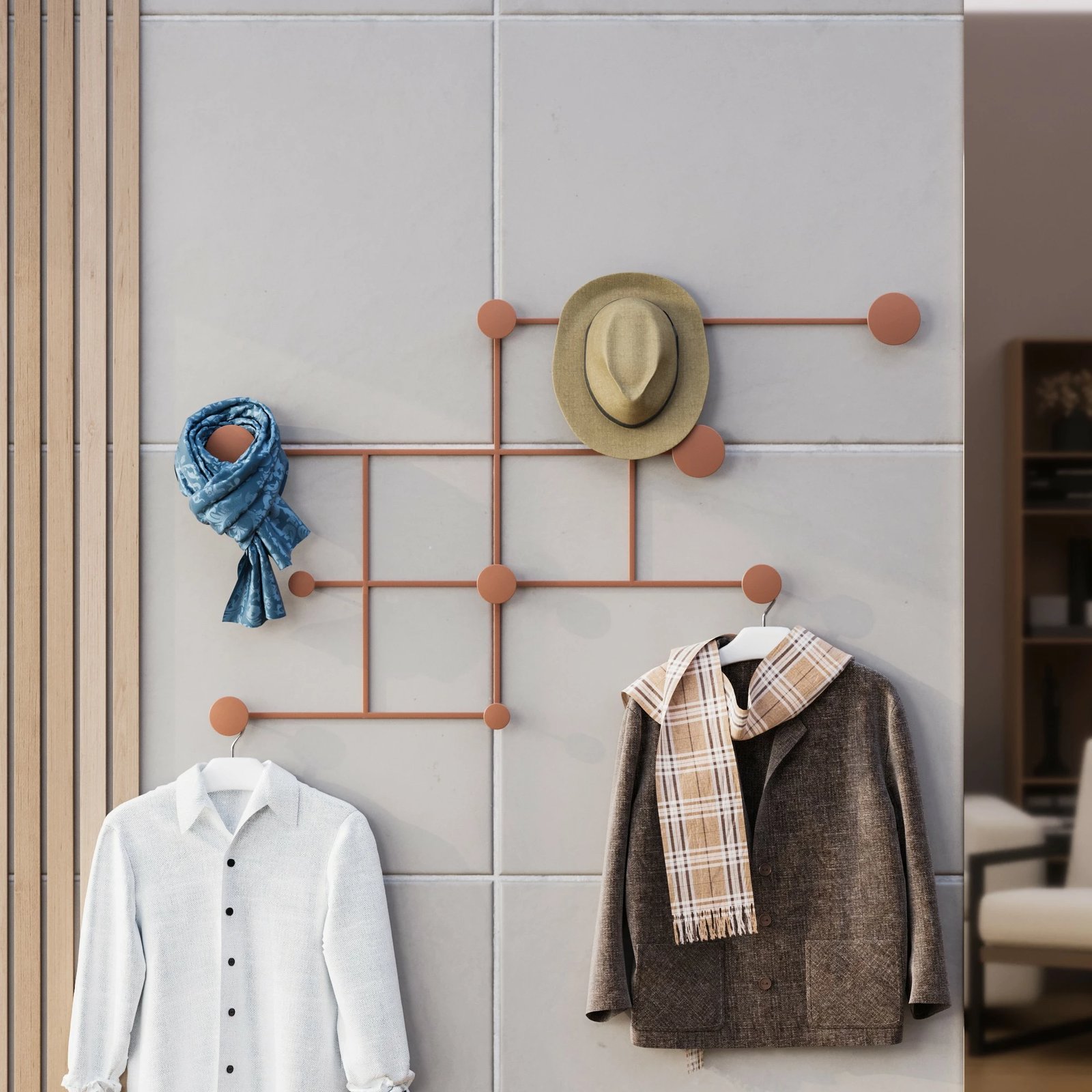 Varëse muri metalike, ngjyrë bakri, Wallity Fatara-C