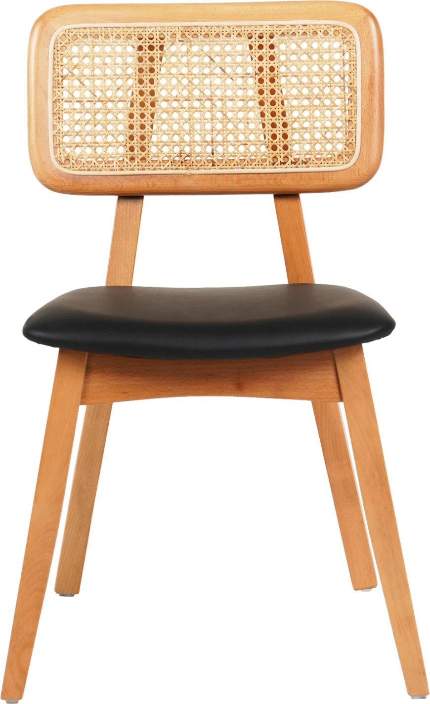 Karrige për ngrënie LUFFY FH9953.01 dru ahu ngjyrë lisi-zi PU 47x60x80Hcm