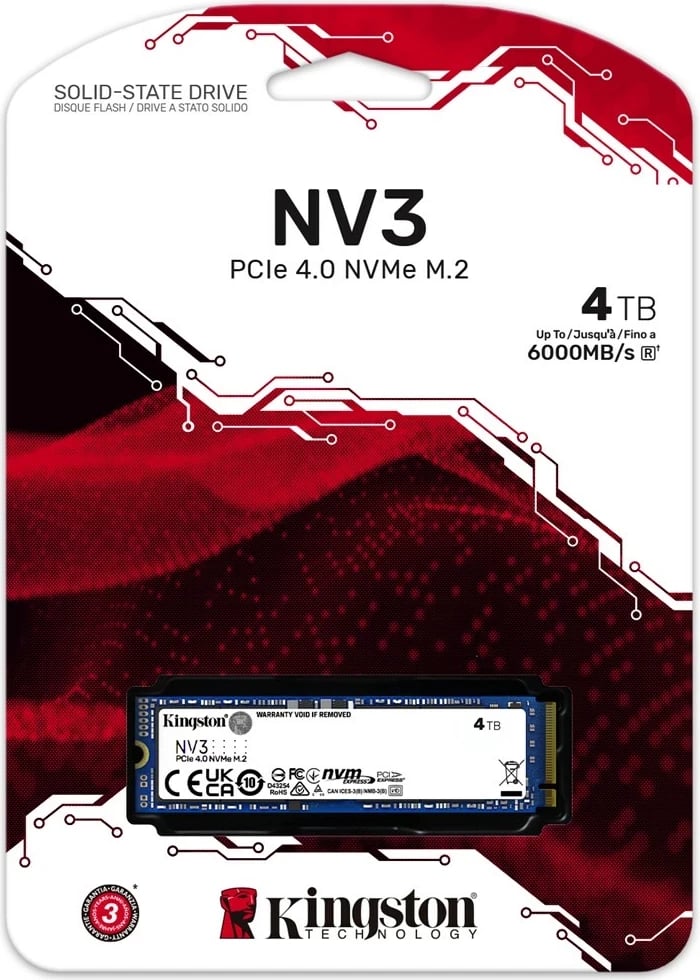 SSD Kingston NV3 M.2 2280, 4TB, PCIe 4.0