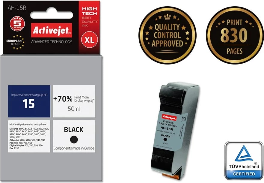 Ngjyrë zëvendësuese Activejet AH-15R për printerin HP 15 C6615A premium 50 ml