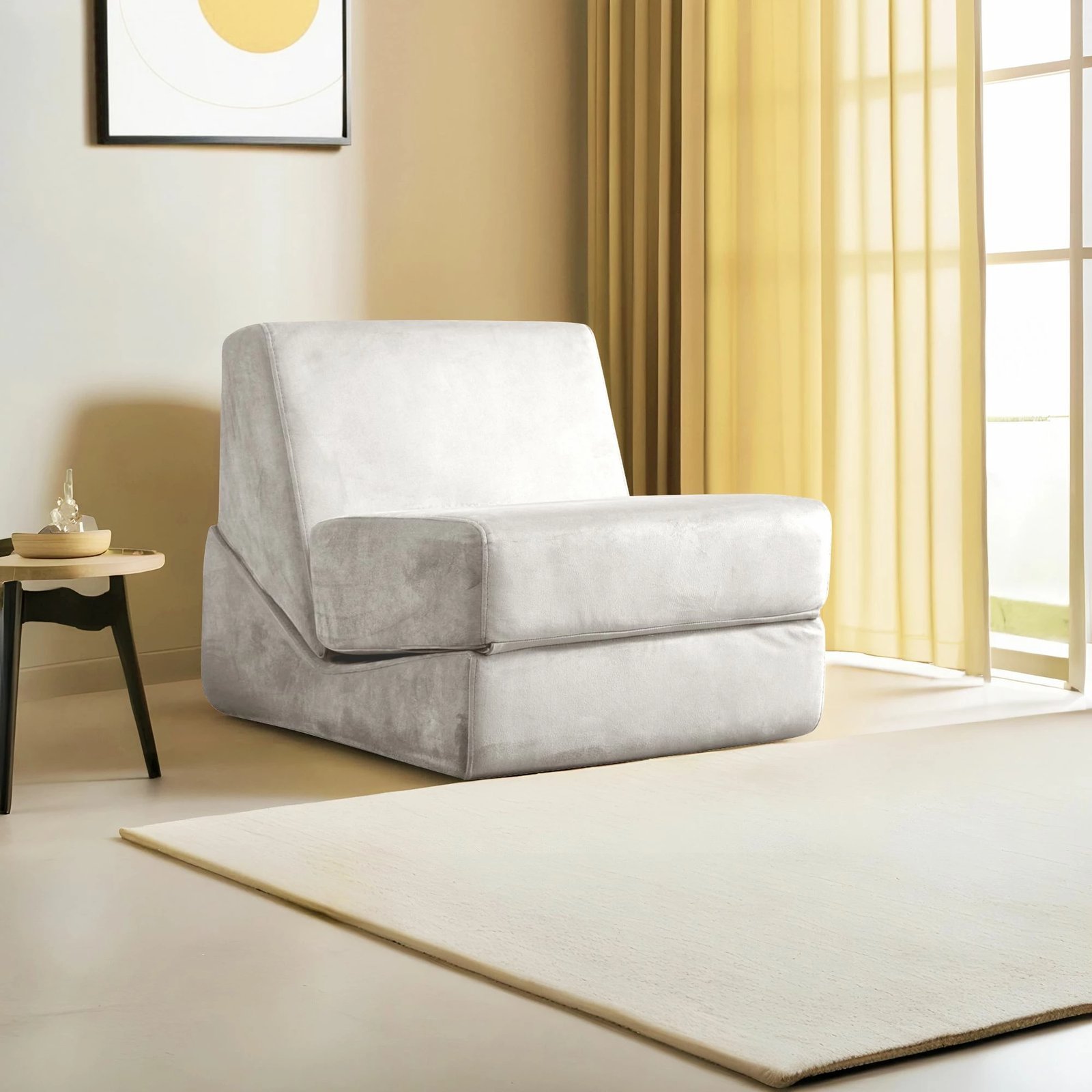 Krevat-karrige një vendësh Atelier del Sofa, Origami, ngjyrë krem