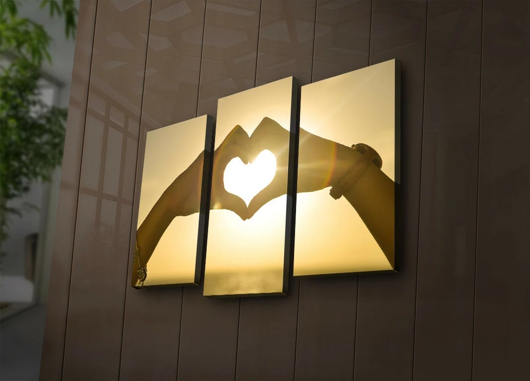 Pikturë dekorative në kanavacë me drita LED (3 pjesë), Wallity, 3PATİACT-9