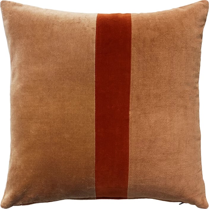 Jastëk dekorativ Luxurius Rige, kadife pambuku, karamel-terrakota, 50x50cm