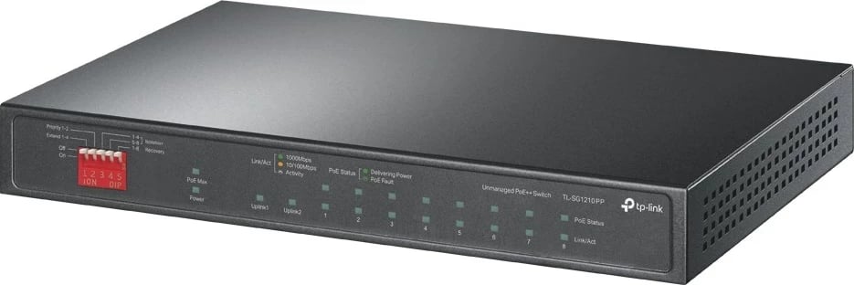 Switch TP-Link TL-SG1210PP, 10 porta Gigabit, 6 PoE+, 2 PoE++, i zi