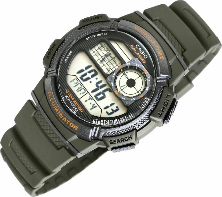 Orë dore për meshkuj Casio, e zezë