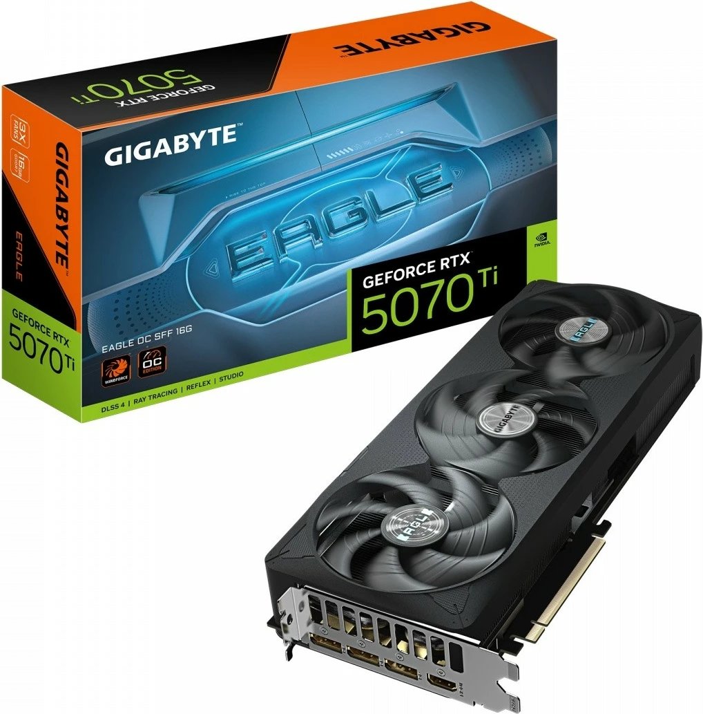 Kartelë grafike Gigabyte GeForce RTX 5070 Ti EAGLE OC, 16 GB, GDDR7, e zezë