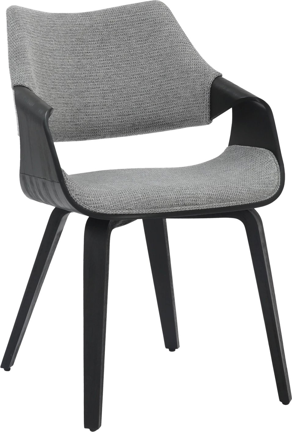 Karrige për tavolinë ngrënieje NETTO FH9976.02, kornizë druri, pëlhurë ngjyrë zezë-gri, 55x56x83.5 cm