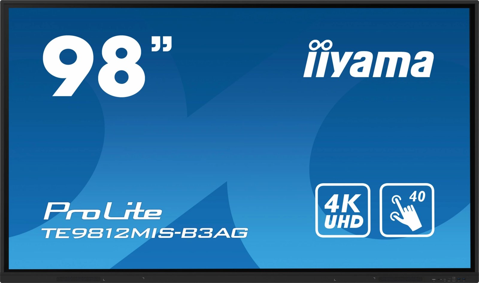 Monitor interaktiv iiyama TE9812MIS-B3AG 98 inç 4K UHD, Wi-Fi, Touchscreen, zi