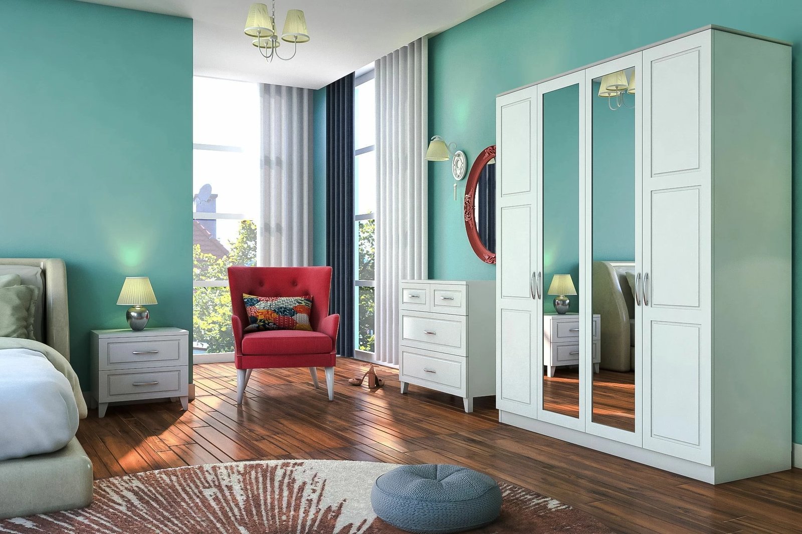 Dollap Skye Decor, ngjyrë e bardhë mat, RB-163