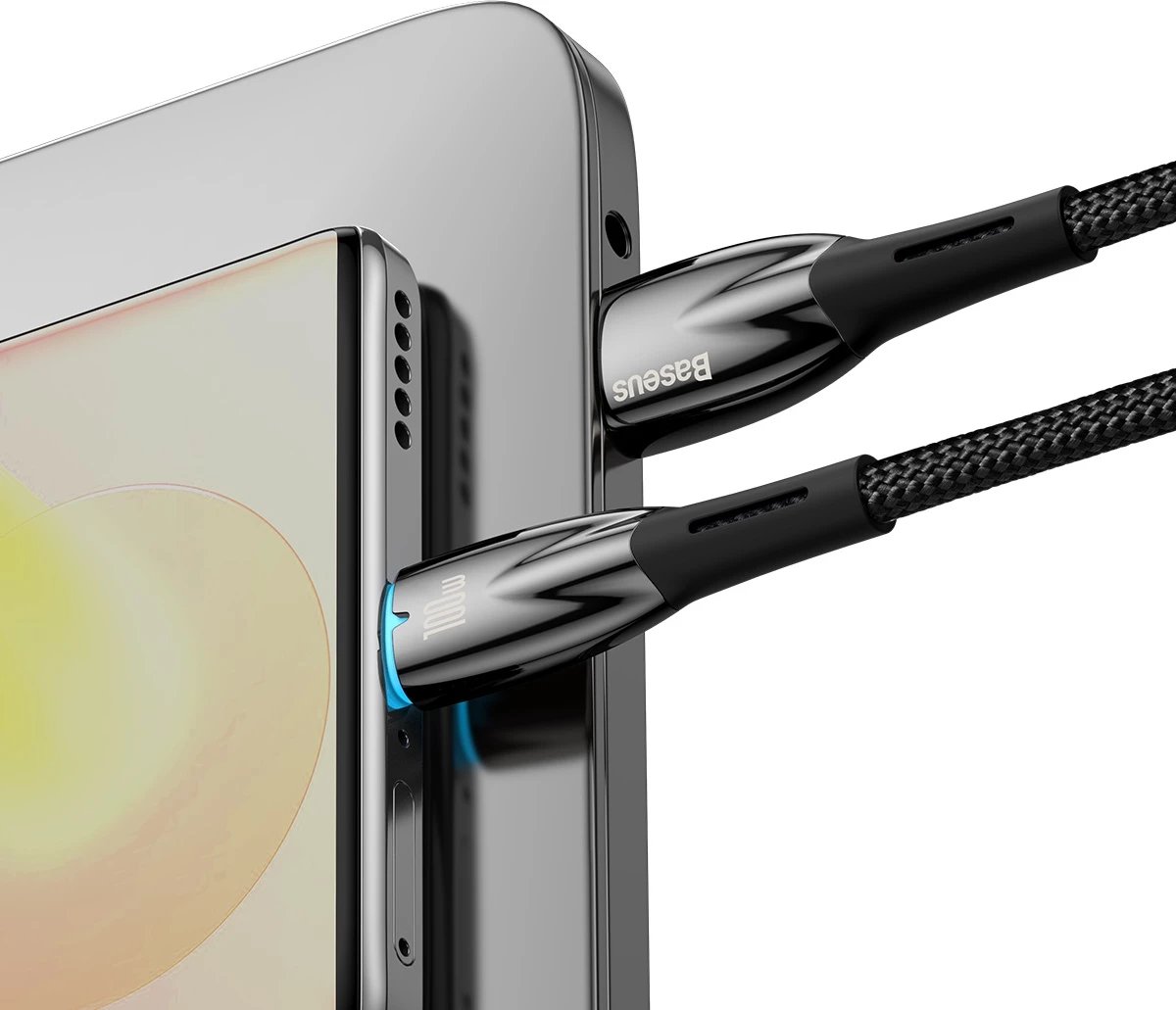 Kabllo Baseus Glimmer Series, USB-A në USB-C, 1m, 100W, e zezë Kabllo Baseus Glimmer Series, USB-A në USB-C, 1m, 100W, e zezë