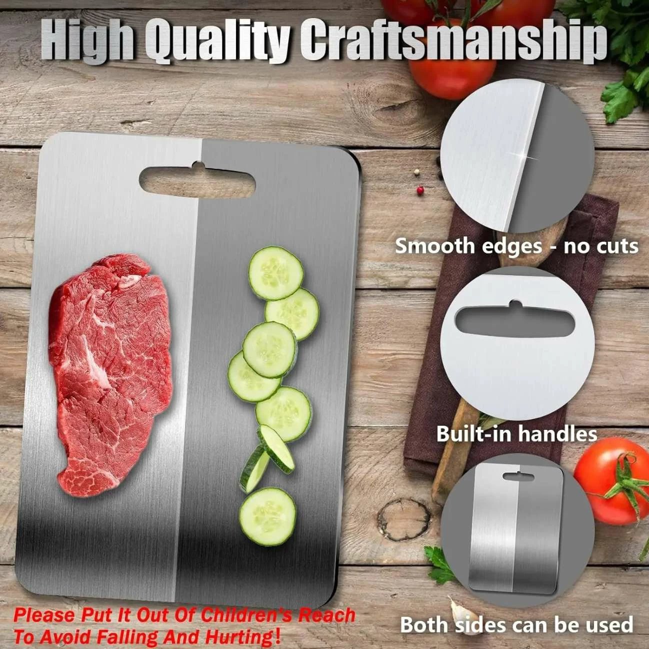 Set dërrasash për prerje, inox, argjend, 2 copë, 20x30cm dhe 15x25cm