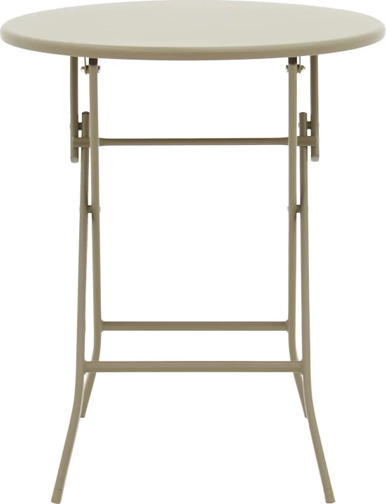 Set tavolinë me karrige për terasë, metal, ngjyrë shampanjë, Albero-Sussie, 3 copë, Φ60x70cm