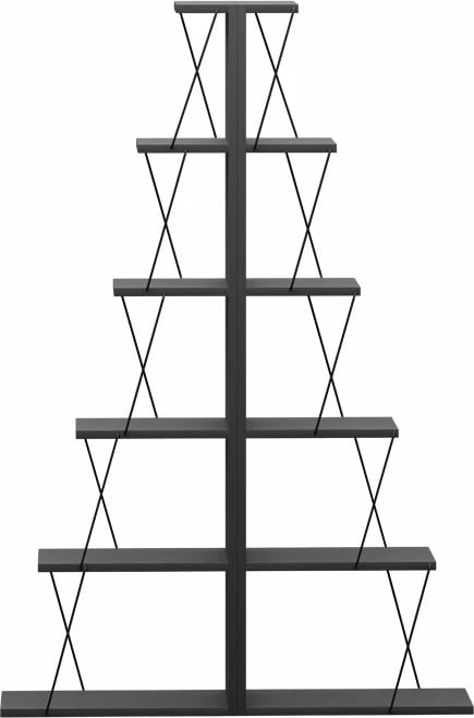 Raft librash mini Tars, ngjyrë gri e errët/zezë, set prej 2 copash, 130x22x146cm