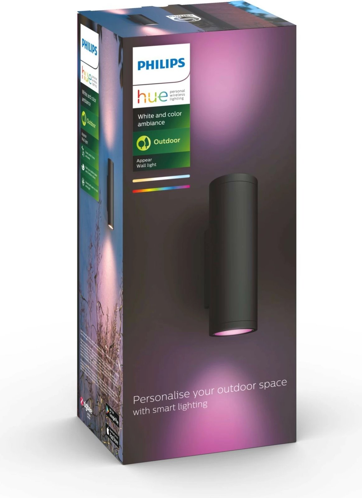 Dritë muri Philips Hue Appear, LED, Metal, Ngjyrë e zezë