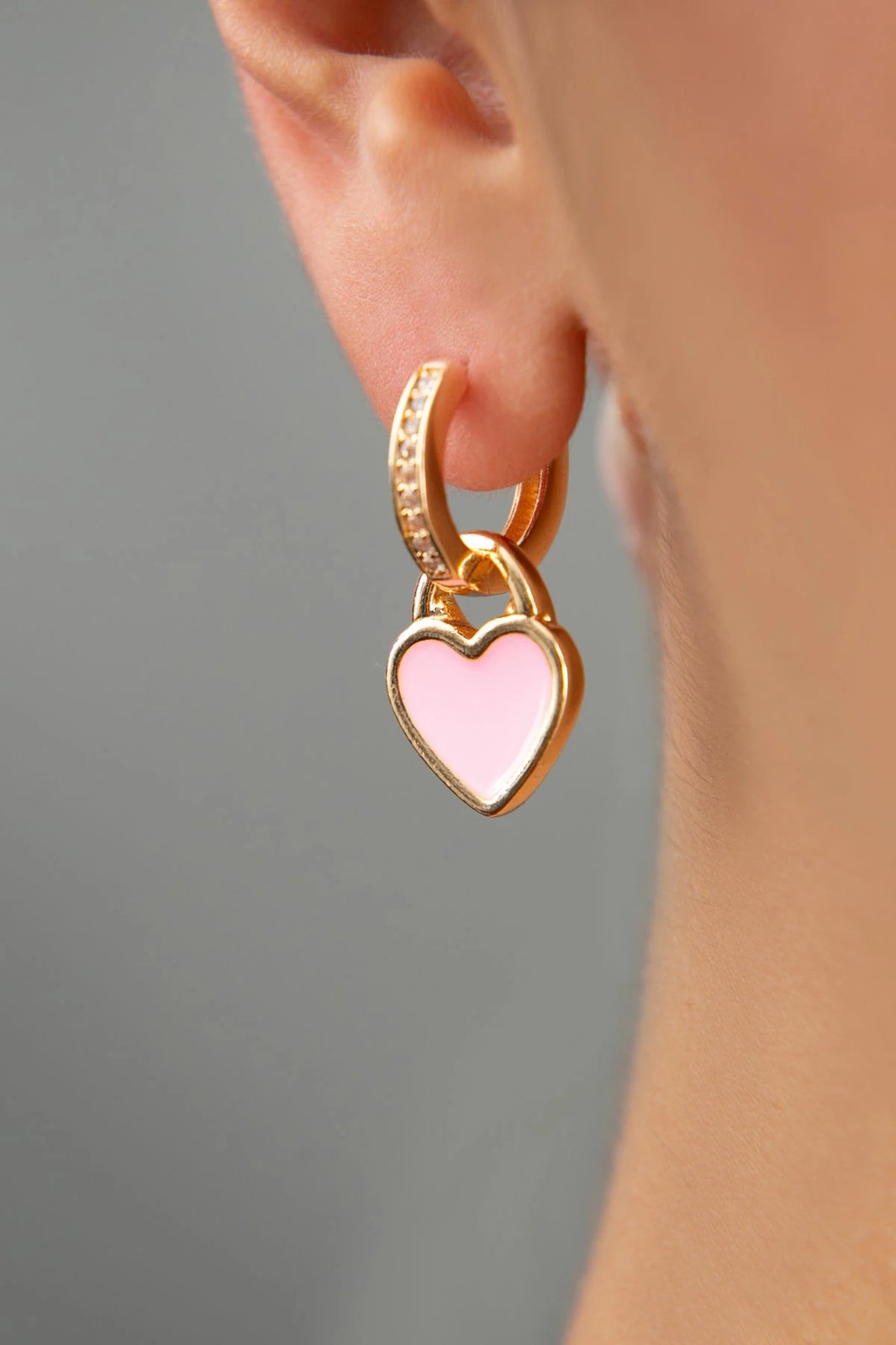 Vathë metalik ngjyrë ari, zemër rozë, Elika, CKP9366