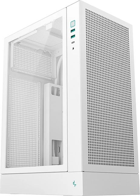 Kasë DeepCool CH170 PLUS WH, xham i temperuar, e bardhë