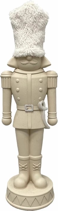 Dekoratë Krishtlindjesh SPEZZA, arrashkelës, polirezine, bezhë e bardhë, 12x10.5x38.2cm