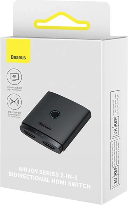 HDMI switch Baseus AirJoy Series 2-in-1, B01331105111-01, 4K/60Hz, i zi