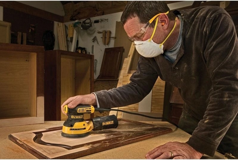 Lëmues orbital DeWALT 125mm 280W, zi/verdhe