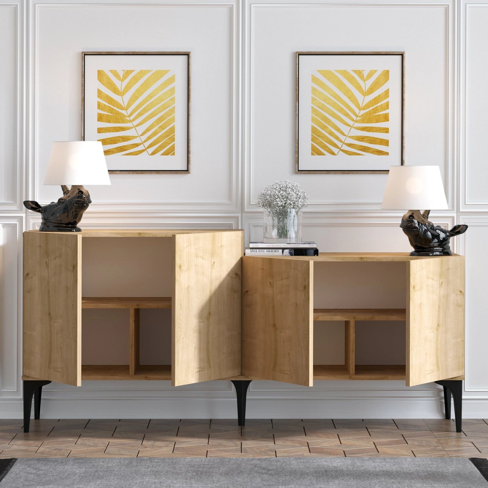 Konsolë Hanah Home Orso, ngjyrë lisi safir