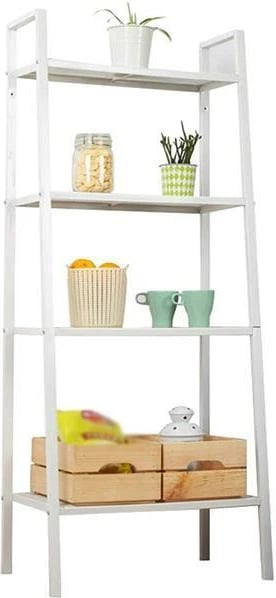 Raft librash Nextdeco 4-Shelf, H147x60x35cm, Bardhë
