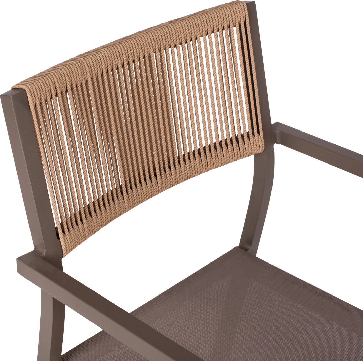 Karrige profesionale alumini, ngjyrë shampanje, me shpinë PE rattan, FH5893.03, 55.5x58.5x83 cm