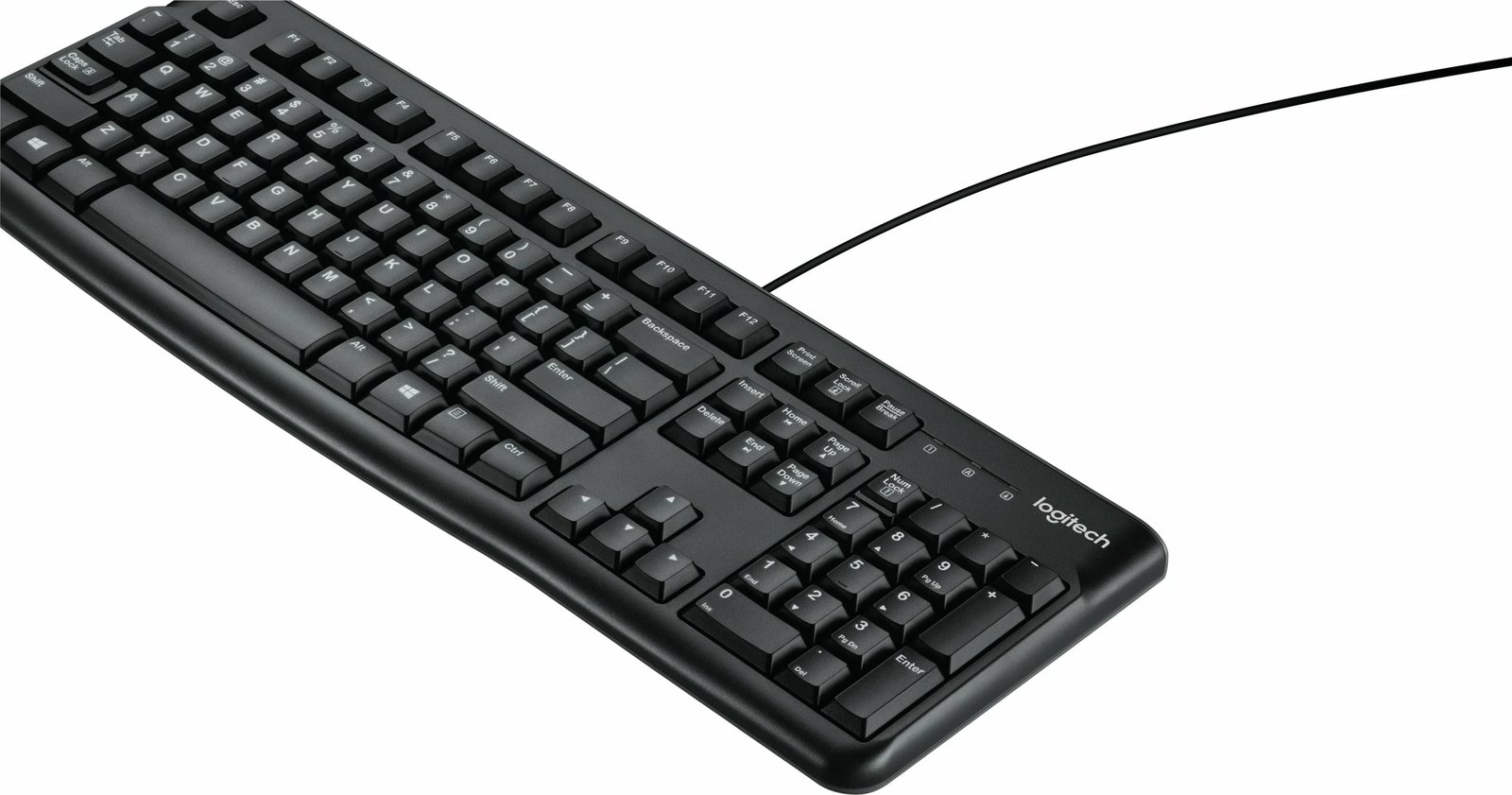 Tastierë Logitech K120, Full-size (100%), Wired, USB, QWERTY, E zezë