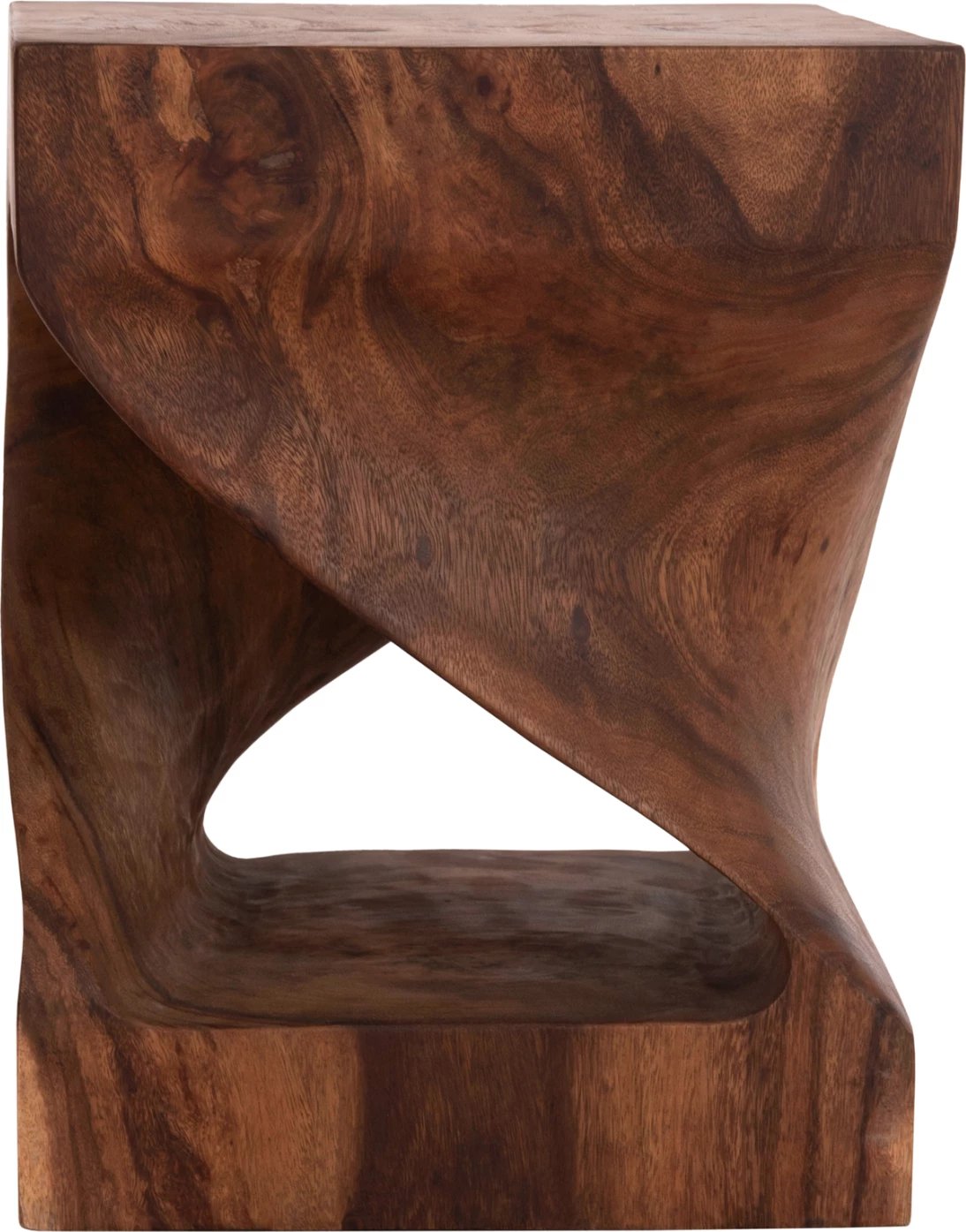 Karrige për bar GEBO, dru suar, ngjyrë natyrale e errët, katrore, 35x35x45cm