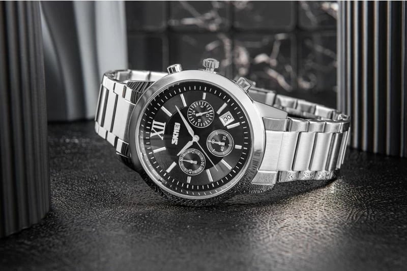 Orë dore për meshkuj Skmei, e zezë