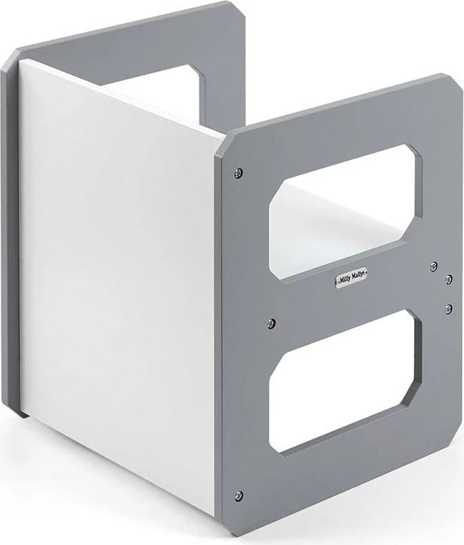 Set mobilje fëmijësh 3‑në‑1, Milly Mally, Stella, modulare MDF, tavolinë + karrige, për moshat 3–6 vjeç, gri, set